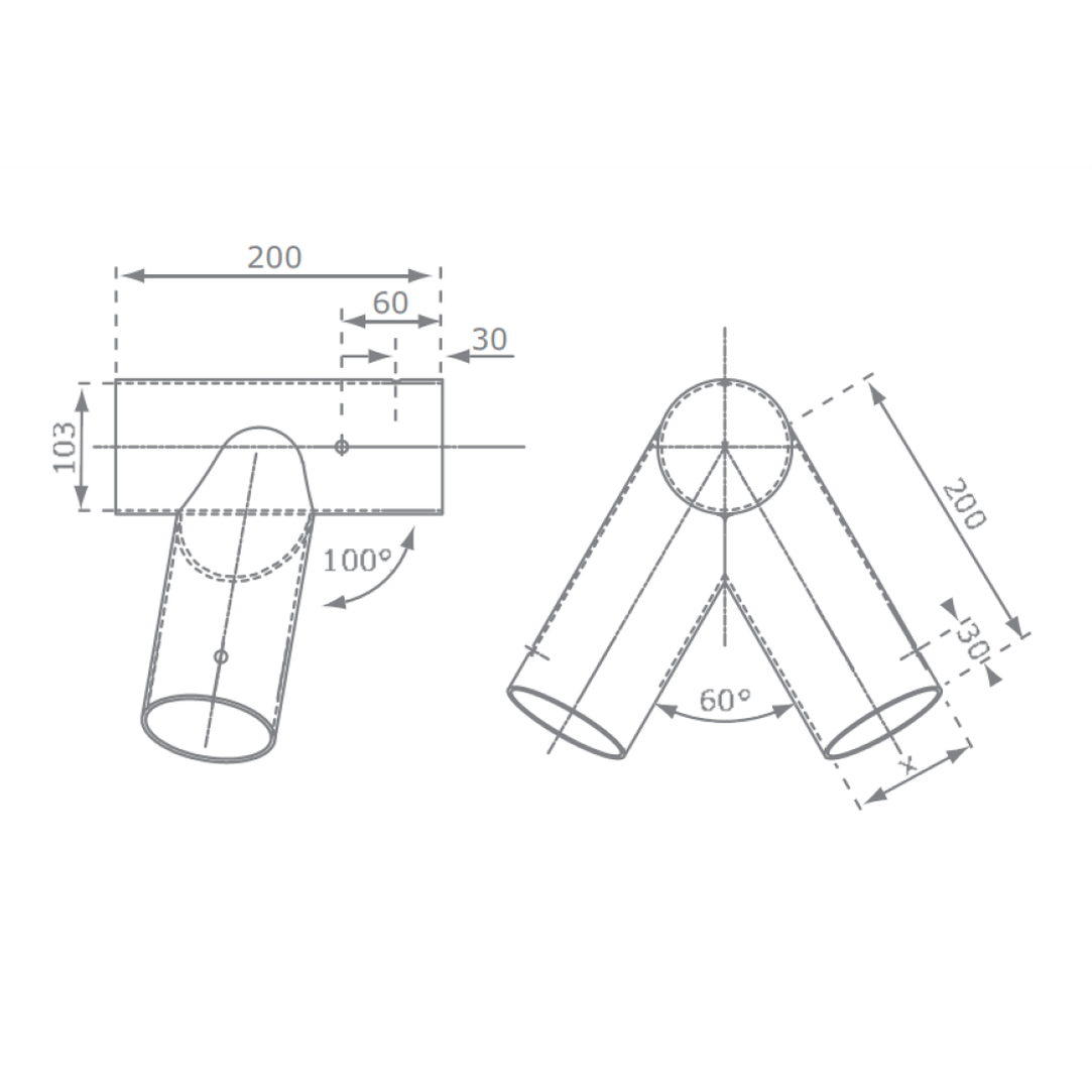 diagram of swing corner bracket measurements