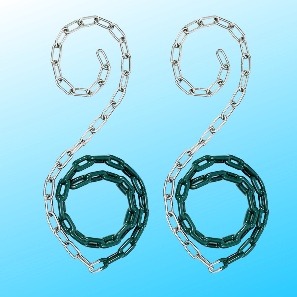  pair of swing chains with green plastisol coating