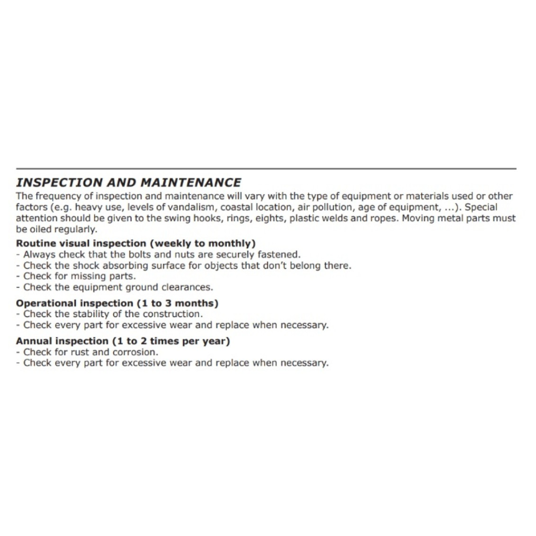 instructions on how to hang and maintain a swing hanger bracket with snap hook