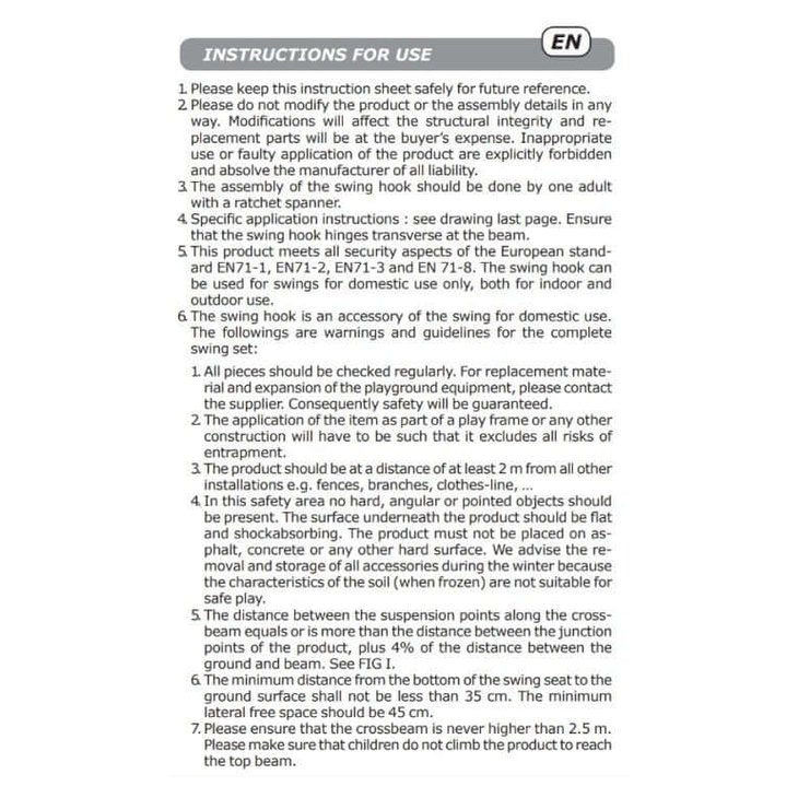 Instructions for swing hanger bracket