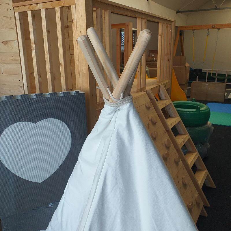top of the white teepee for children's play