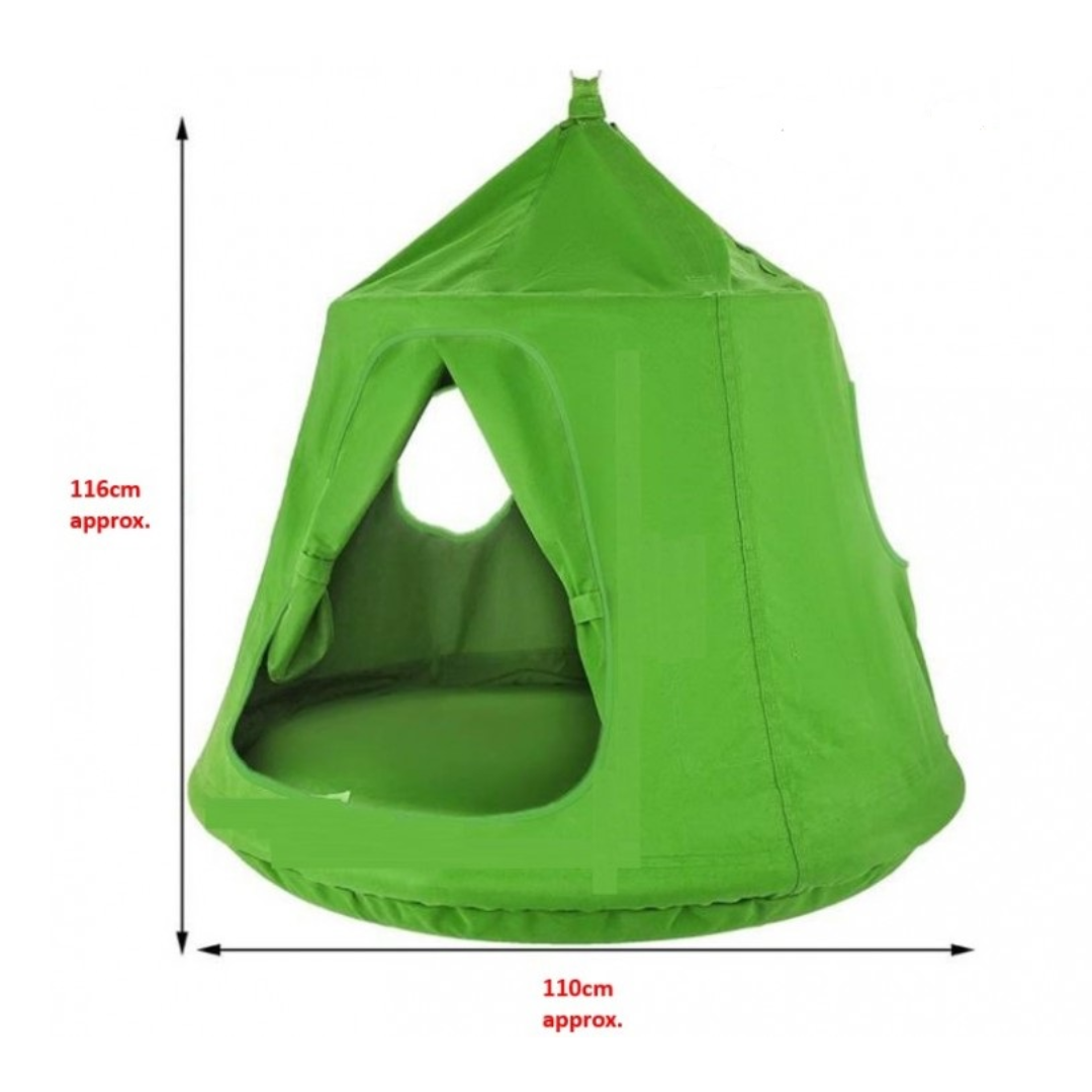 dimensions of a green tent nest swing
