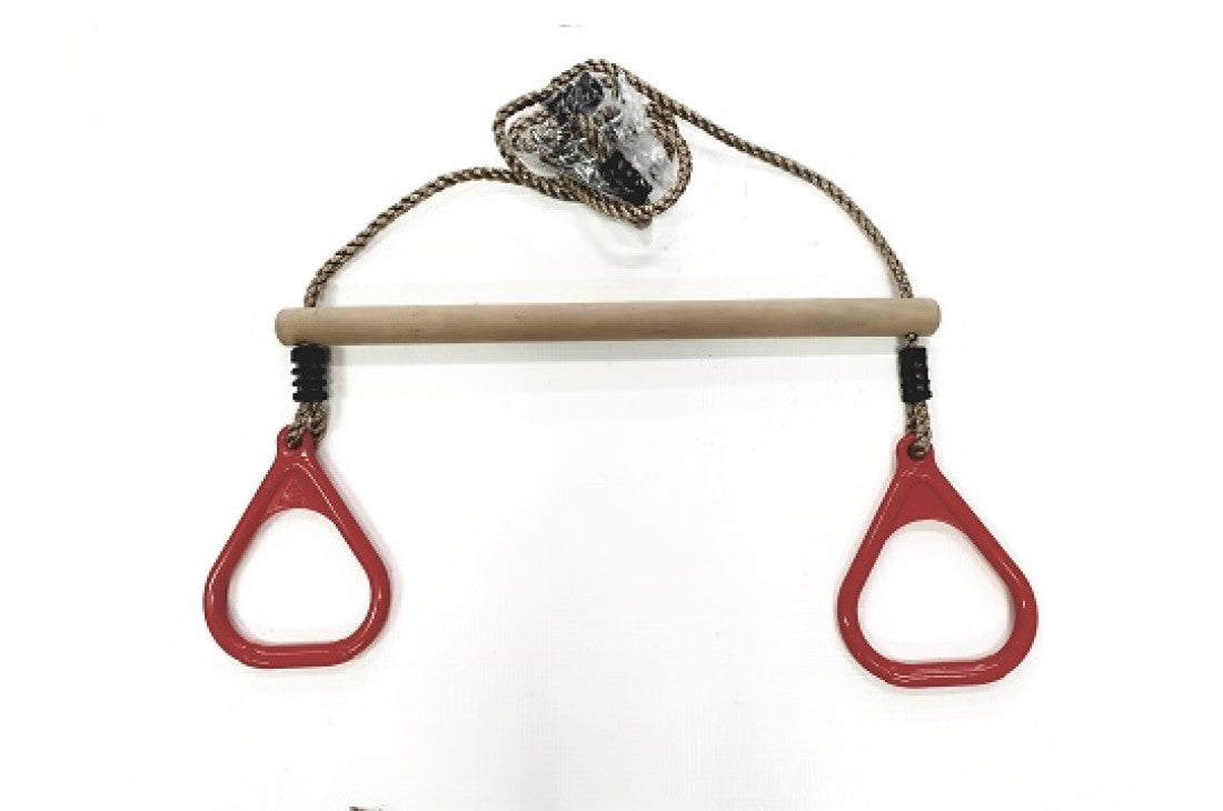 Trapeze bar, rings on PP ropes