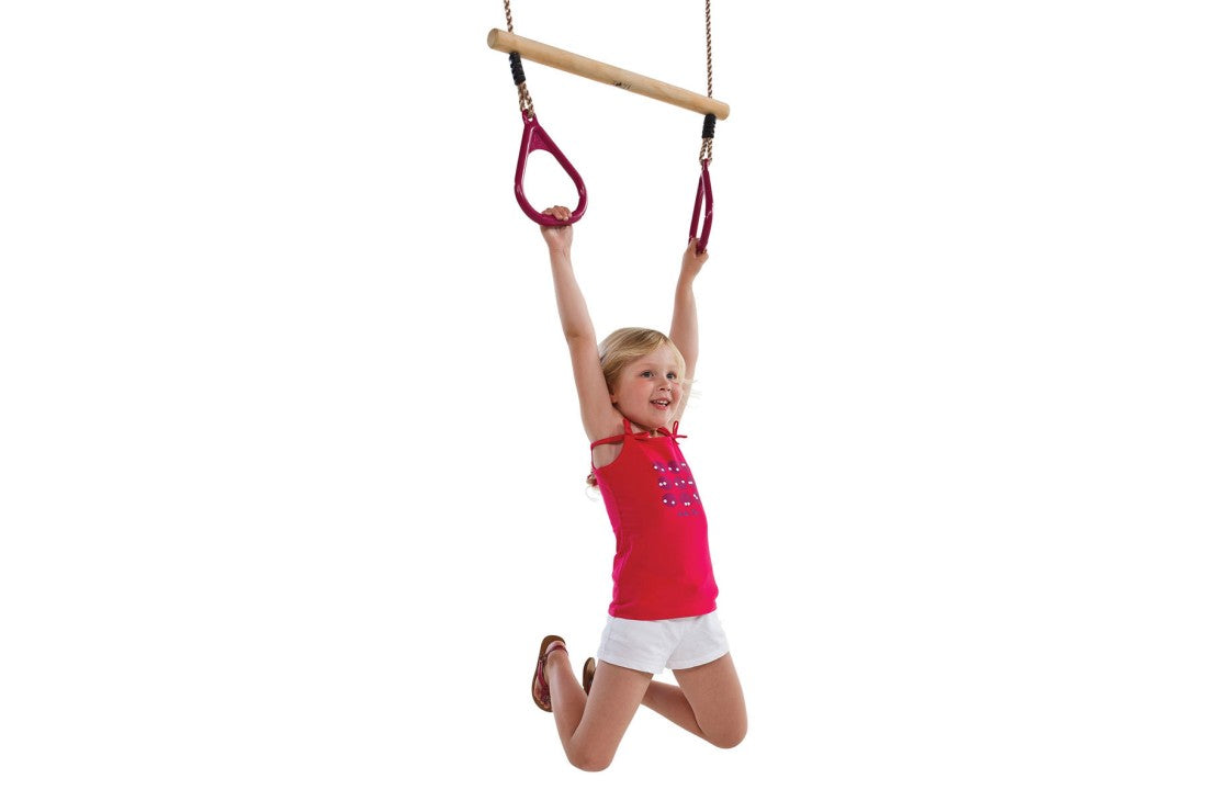 Trapeze bar, rings on PP ropes
