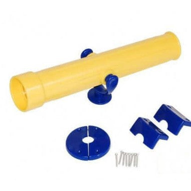 yellow and blue playground telescope