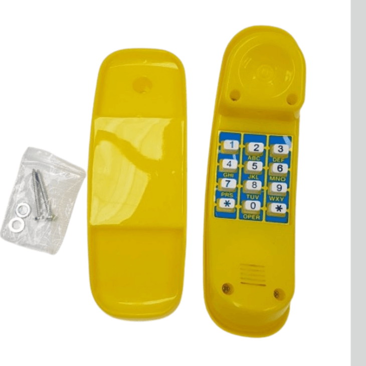 yellow playground telephone with buttons and sounds in nz